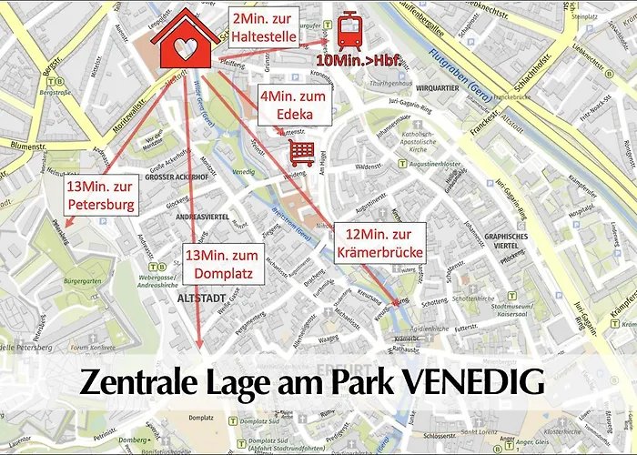 Grosszuegige 80m2 Gruenderzeit Mit Privatem Parkplatz, Kingsize Betten, Nobilia Kueche, 45 Zoll Smart-tv, 150mbts Wlan - Nur Eine Kurzer Spaziergang Durch Den Park Venedig Zur Kraemerbruecke - Ausgewaehlte Empfehlungen Fuer Inklusive *